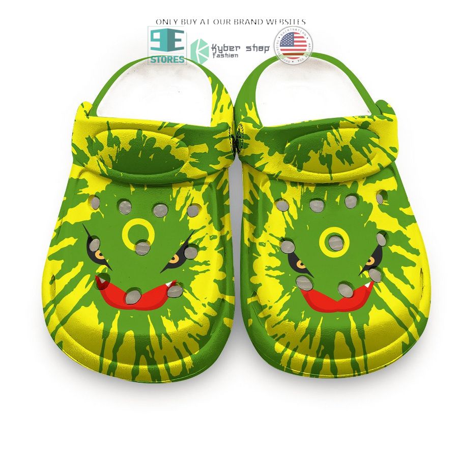 rayquaza tie dye face green yellow crocs crocband shoes 1 88596