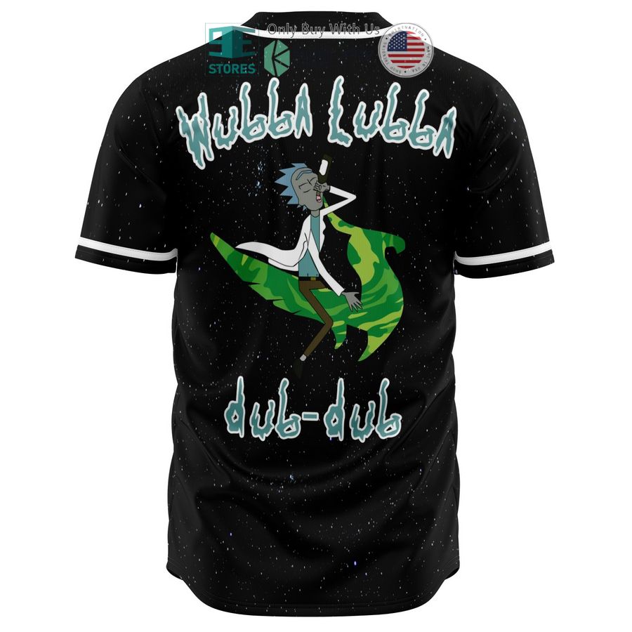 rick morty wubba lubba illinium black baseball jersey 1 30048