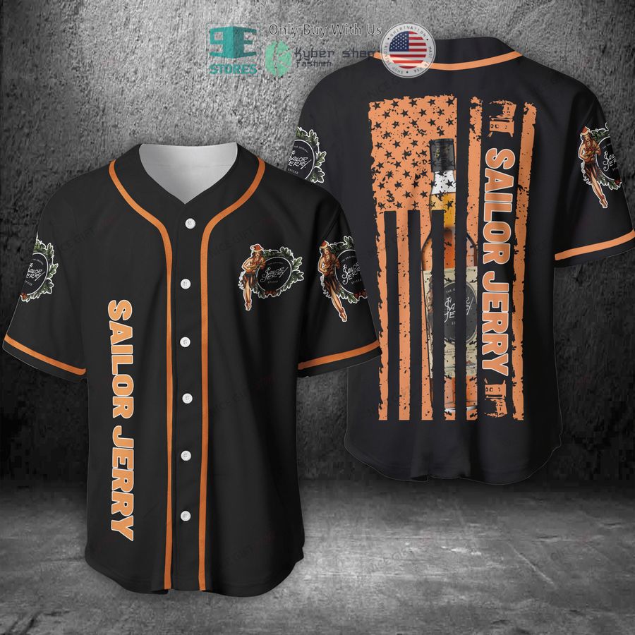 sailor jerry united states flag black orange baseball jersey 1 13470