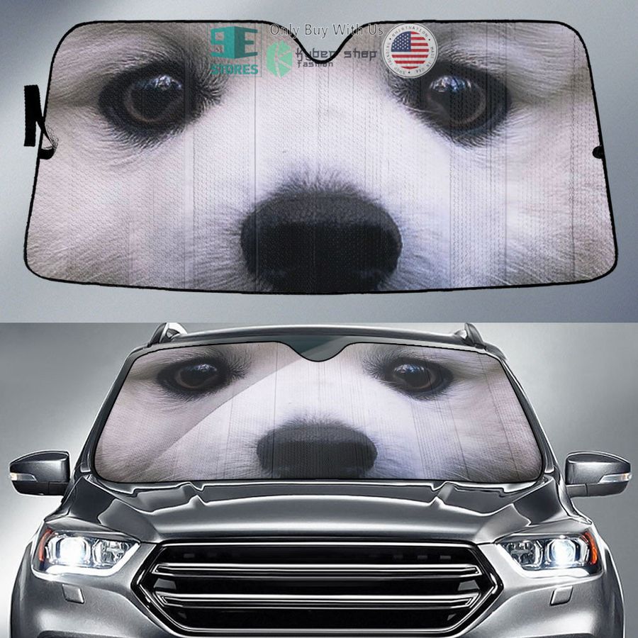 samoyed eyes car sun shade 1 98146