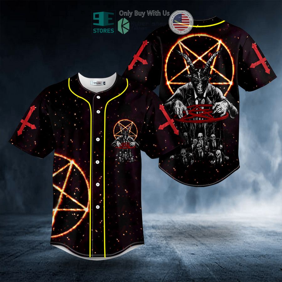 satanic symbol baphomets hunt skull baseball jersey 1 83245