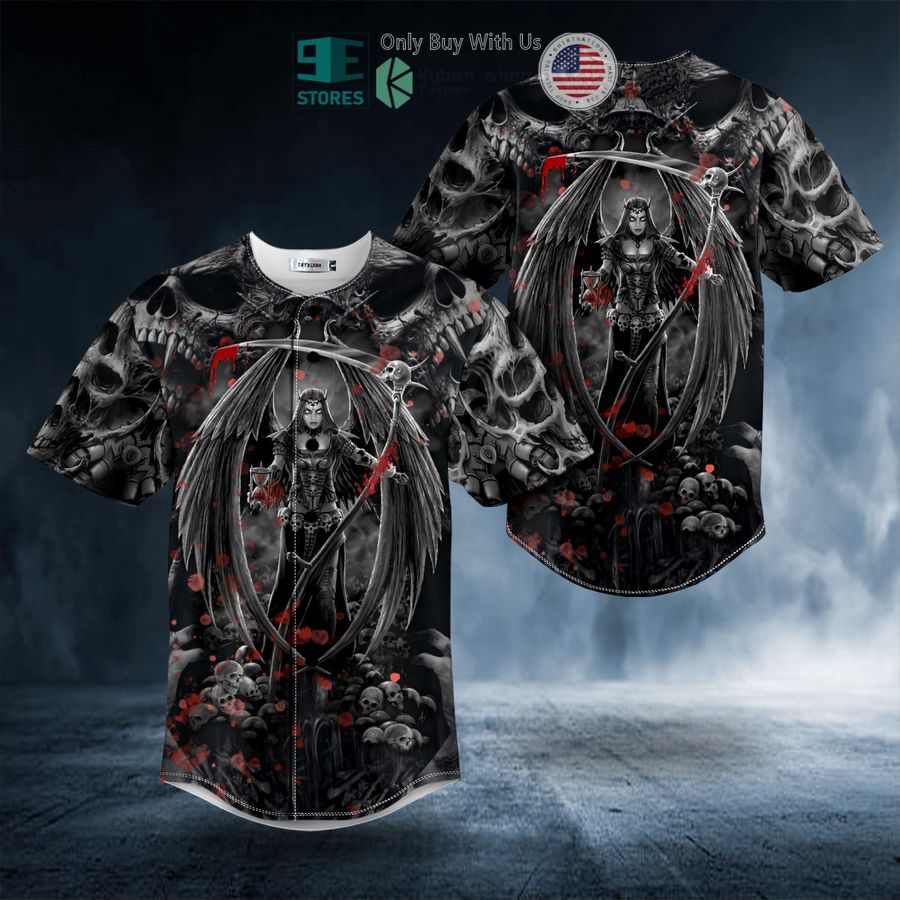 sexy angel of death skull baseball jersey 1 74579