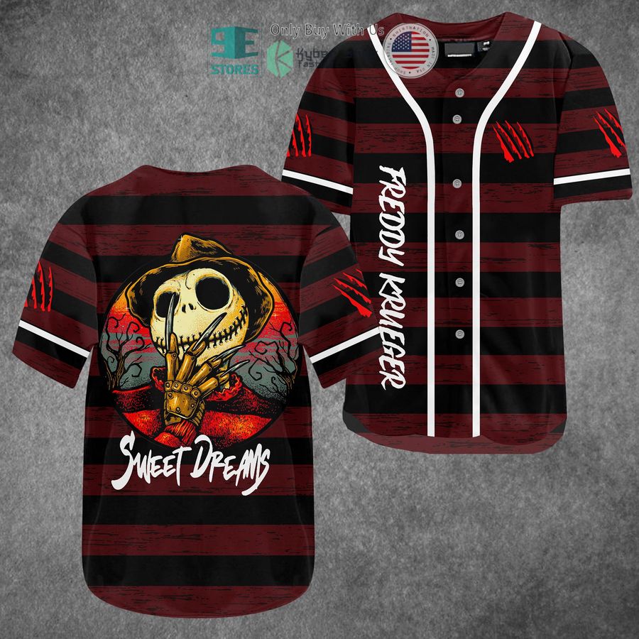 sweat dreams jack skellington freddy krueger costume baseball jersey 1 34721