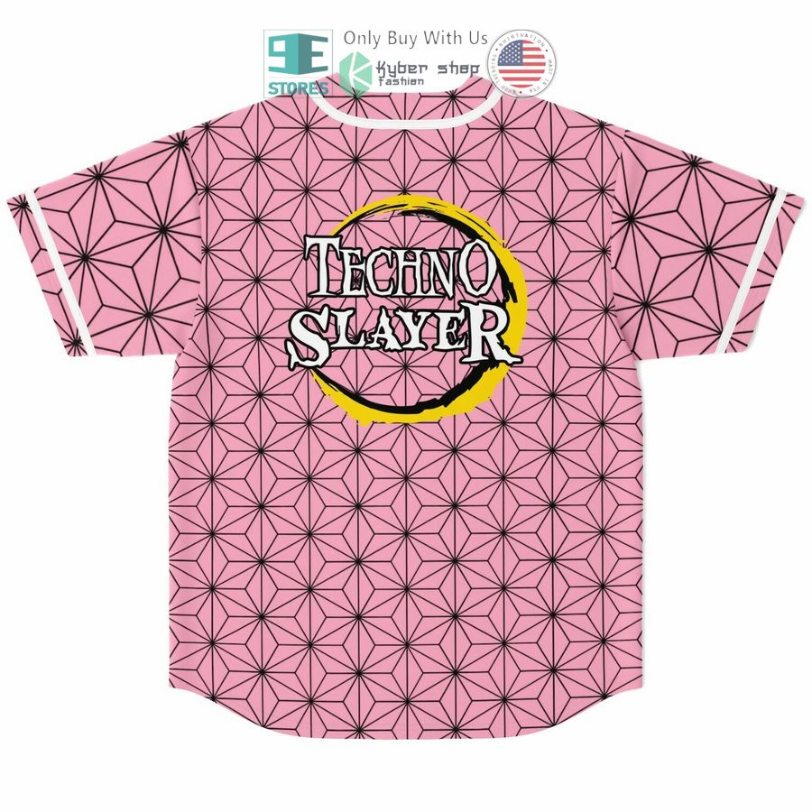 techno slayer nezuko kamado pink baseball jersey 2 90393