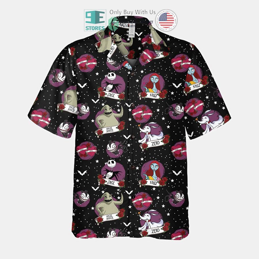 the nightmare before christmas characters galaxy black hawaiian shirt 2 57661