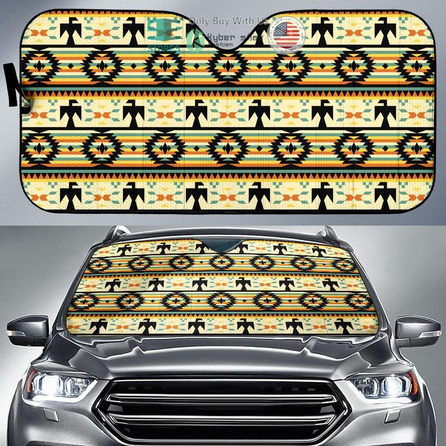 thunderbirds yellow native american symbol car sunshades 1 10754