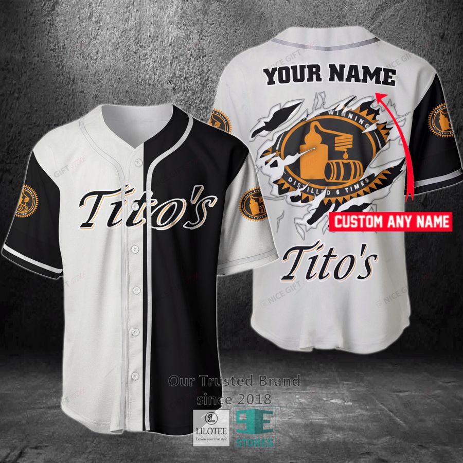 tito s handmade vodka your name black white baseball jersey 1 68753