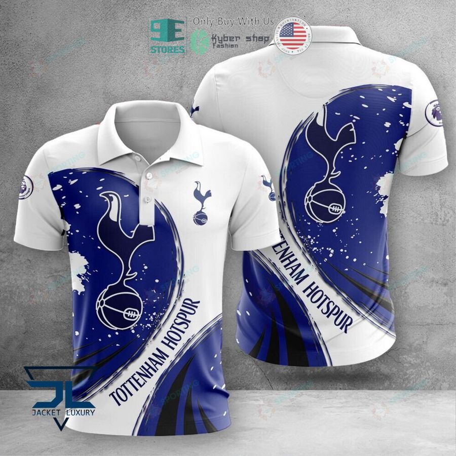 tottenham hotspur logo f c white blue 3d polo shirt hoodie 1 50219