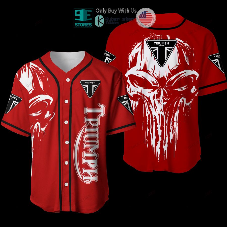 triumph punisher skull red baseball jersey 1 93412