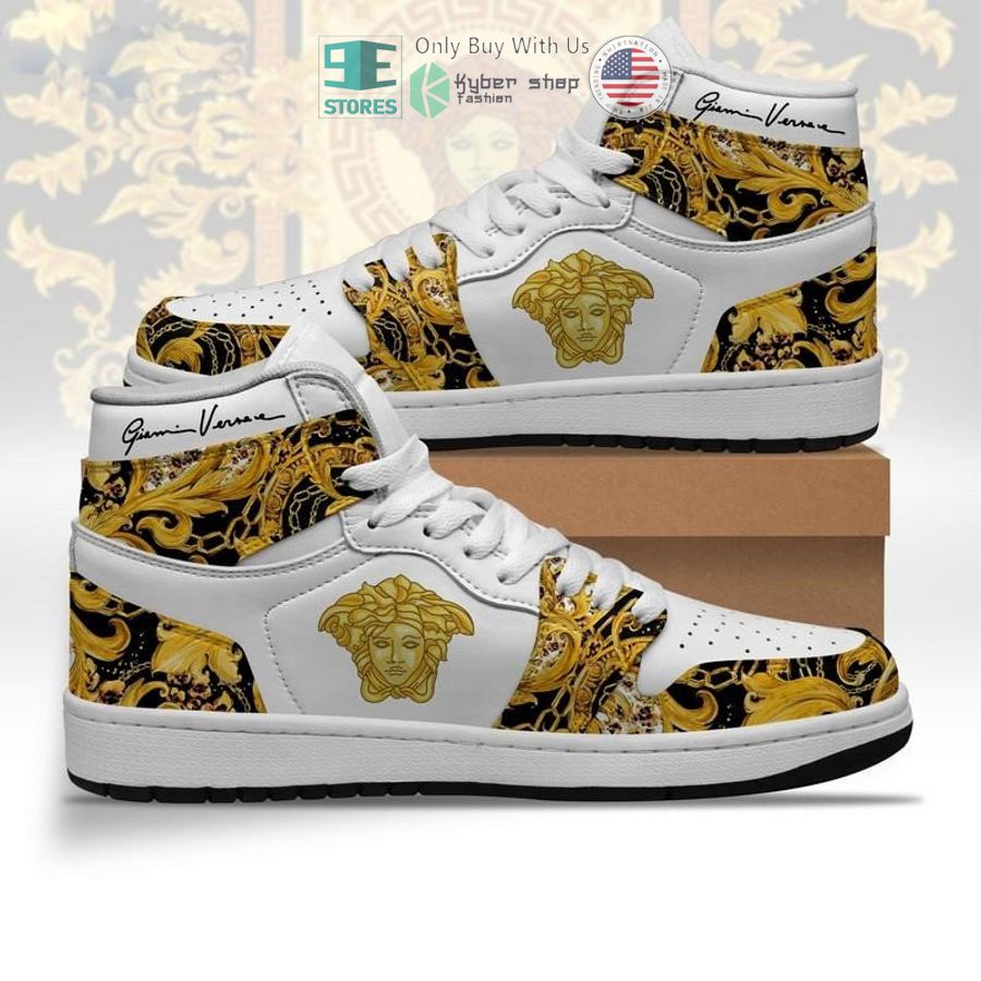 versace baroque logo white air jordan high top shoes 1 89346