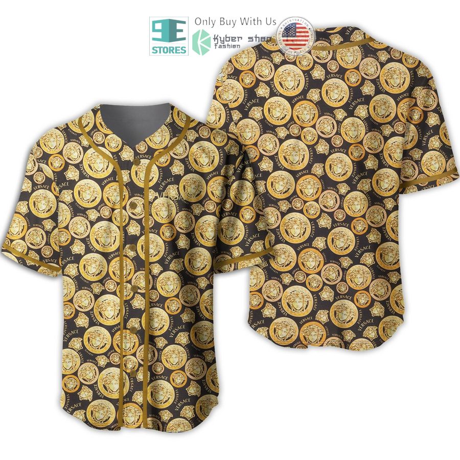 versace brand logo pattern yellow baseball jersey 1 61012