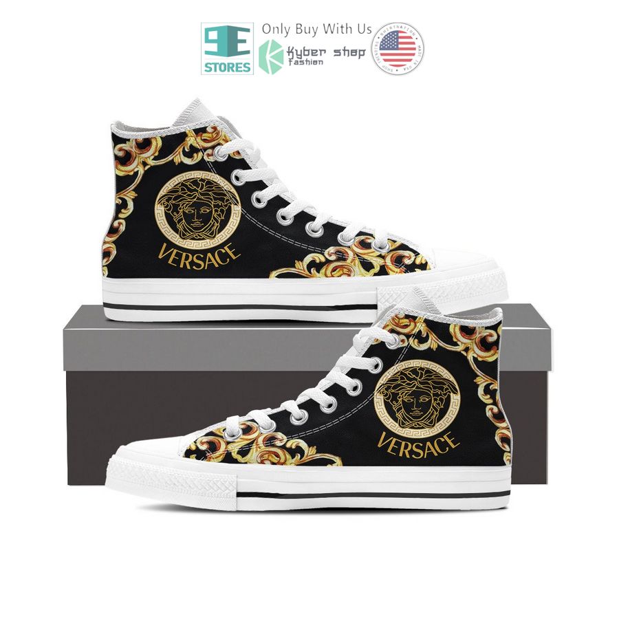 versace medusa black canvas high top shoes 1 55807