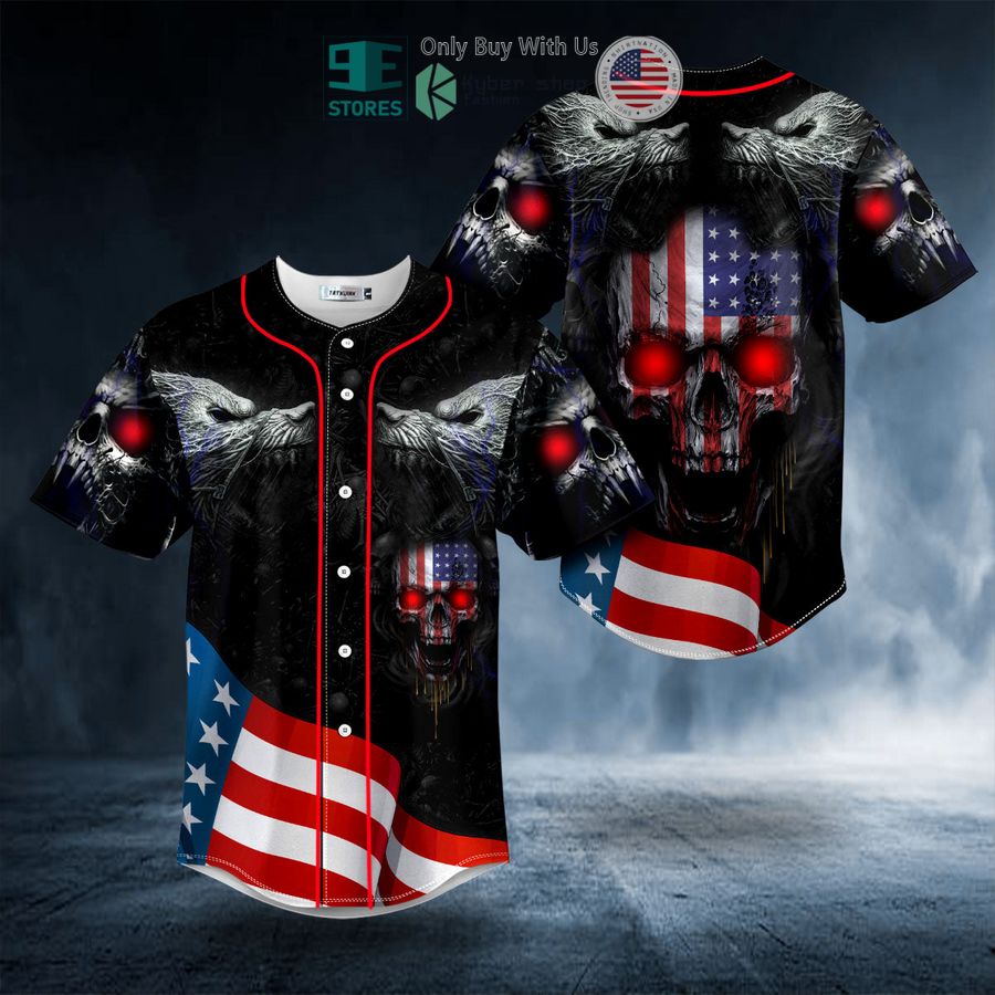 werewolves u s flag patriotic skull baseball jersey 1 78936