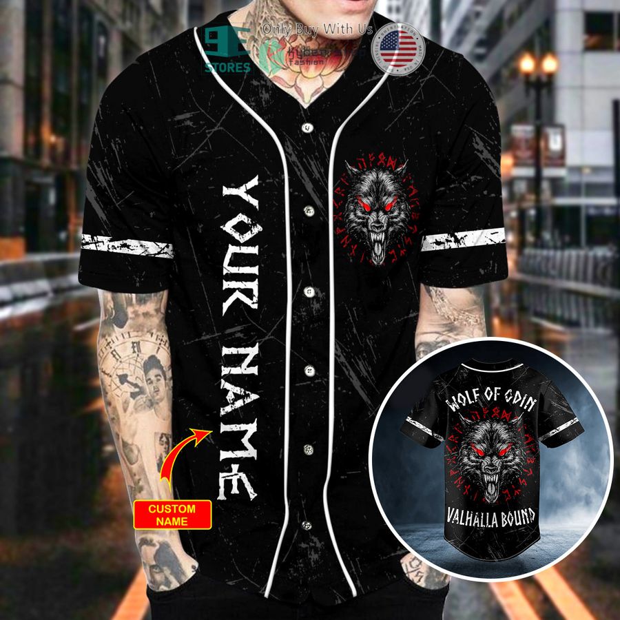 wolf of odin valhalla bound viking personalized baseball jersey 2 49141