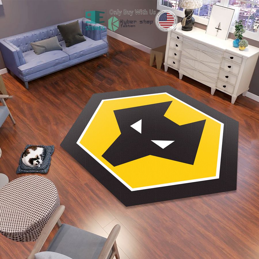 wolverhampton wanderers logo shaped rug 1 47857