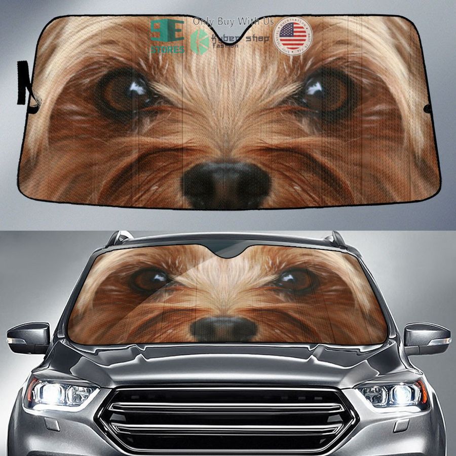 yorkie poo eyes car sun shade 1 65327