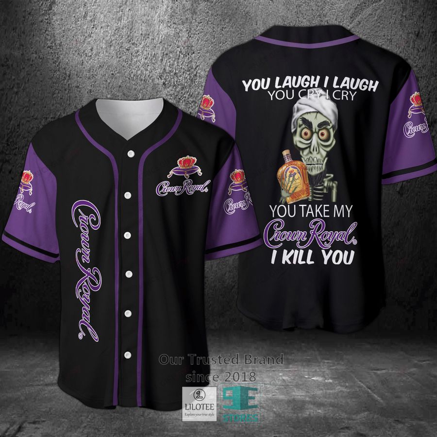 you take my crown royal i kill you skull baseball jersey 1 20565