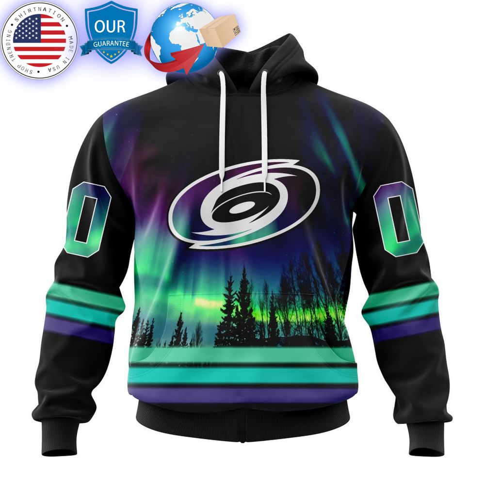 hot custom carolina hurricanes special design with northern lights shirt 1