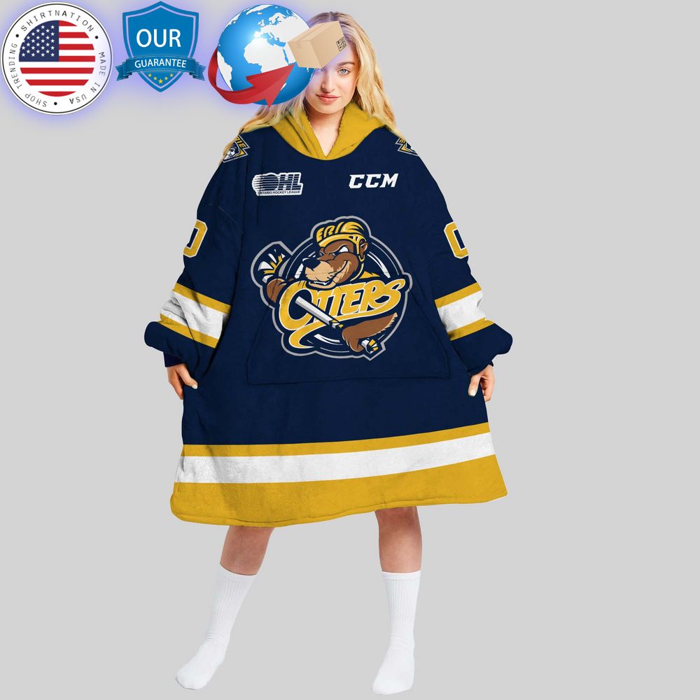 hot ohl erie otters custom hoodie blanket 1