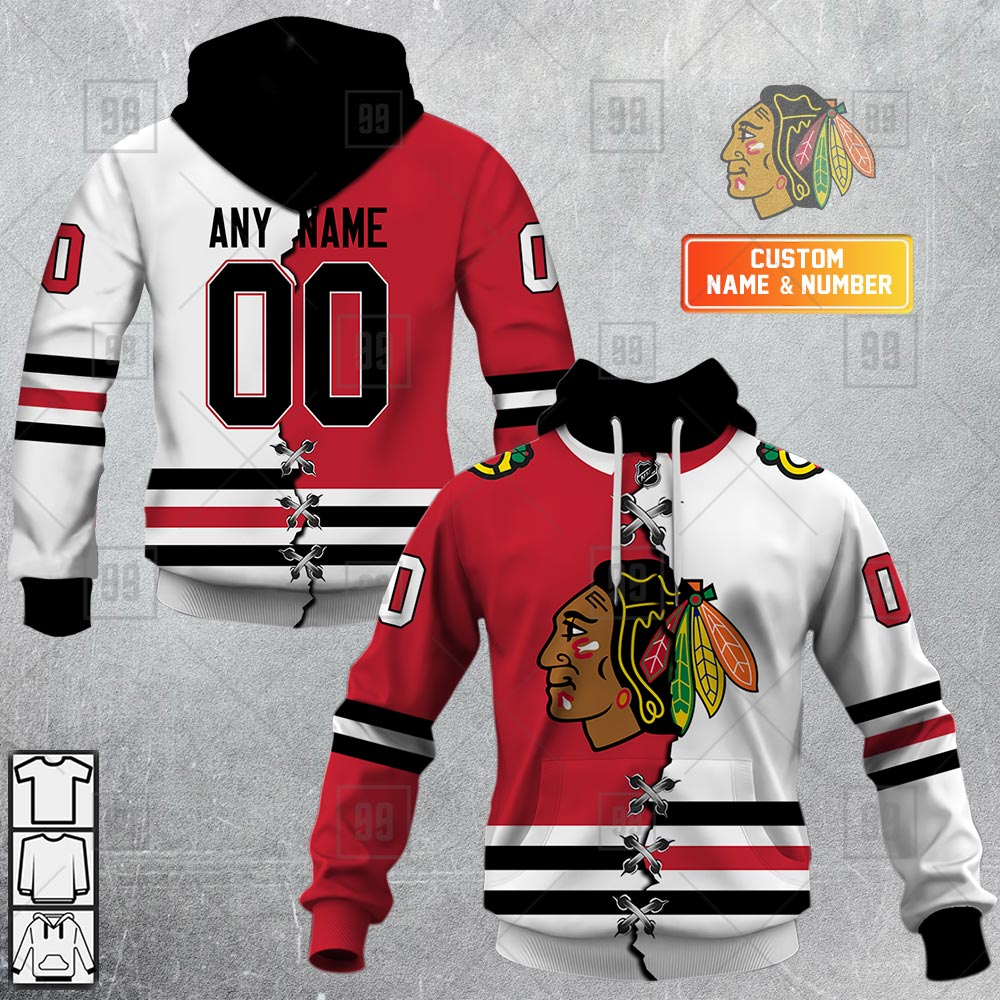 TU YN NHL Mix Jersey Chicago Blackhawks mockup ads