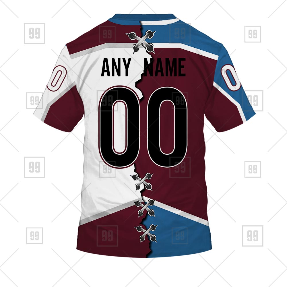 TU YN NHL Mix Jersey Colorado Avalanche tee back