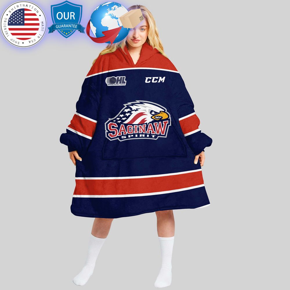 hot ohl saginaw spirit custom hoodie blanket 1