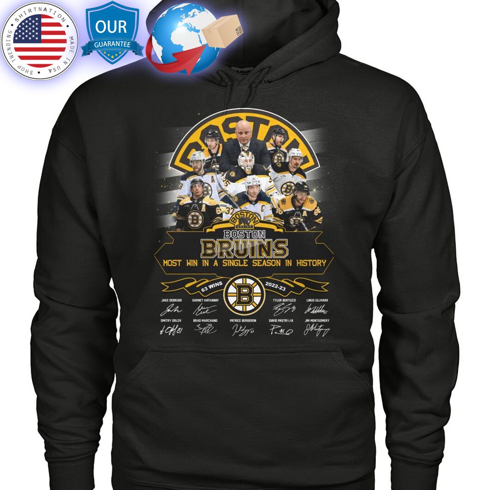 hot boston bruins most win in a single season in history hoodie 1