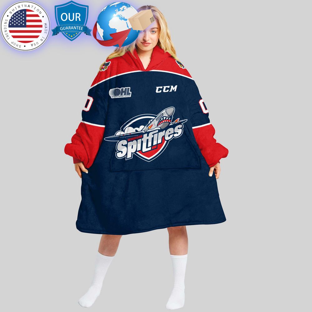 hot ohl windsor spitfires custom hoodie blanket 1