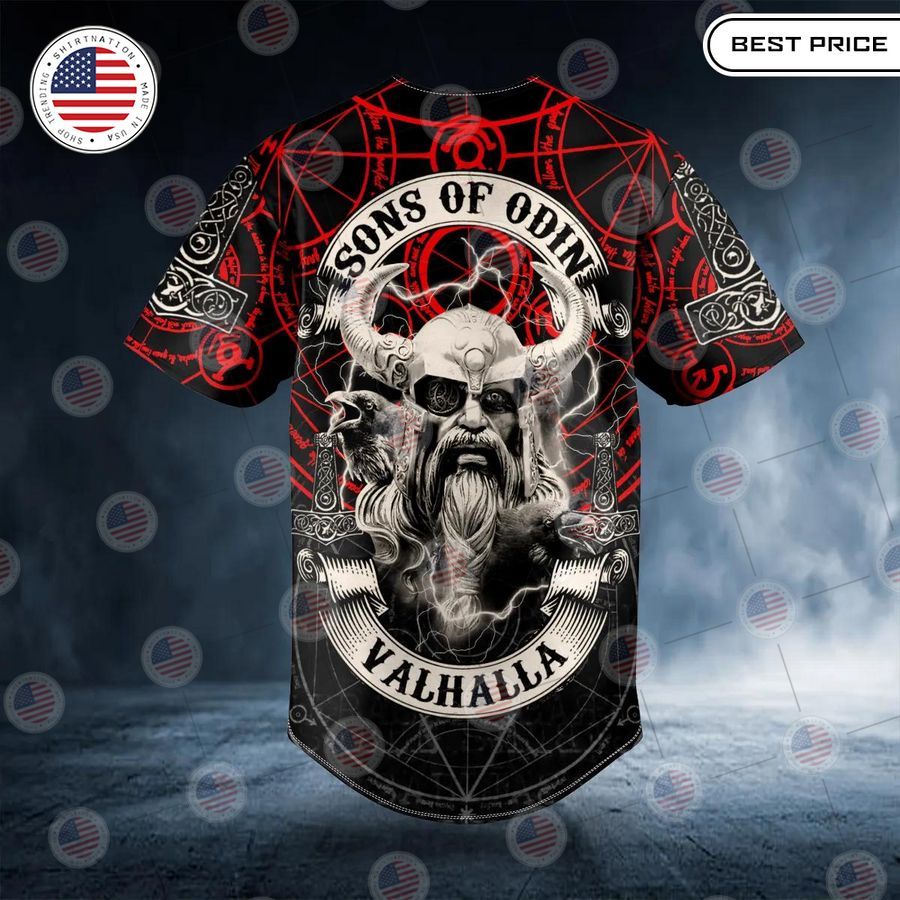 best son of odin valhalla norse mythology tattoo custom baseball jersey 2 594