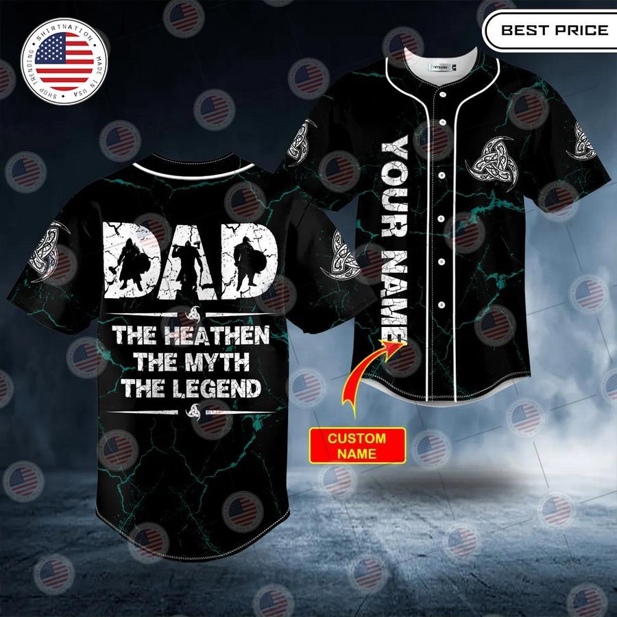 best viking dad the heathen the myth the legend custom baseball jersey 1 38