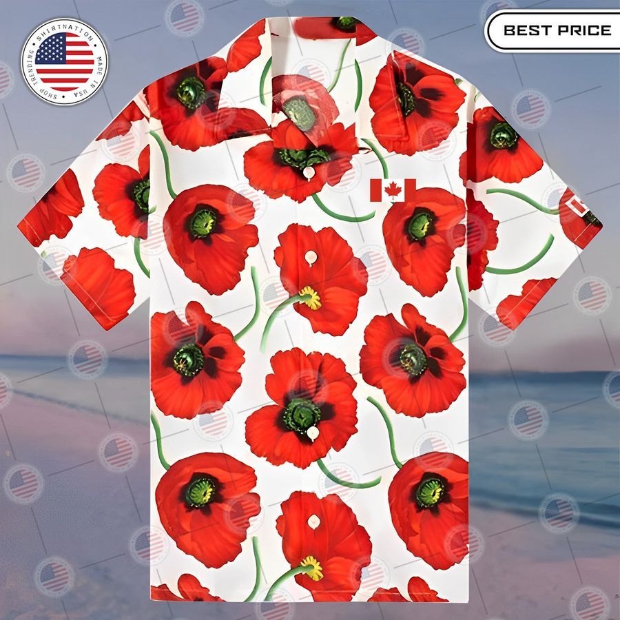 canada poppy flowers vetetans remembrance day hawaii shirt 1 598