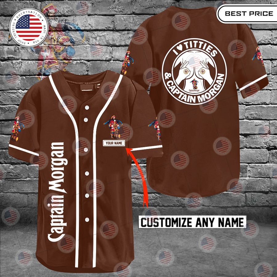 captain morgan i love titties and captain morgan custom baseball jersey 1 59