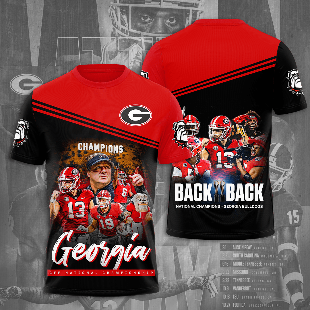 georgia bulldogs champions back back shirt 1854 6V6ao