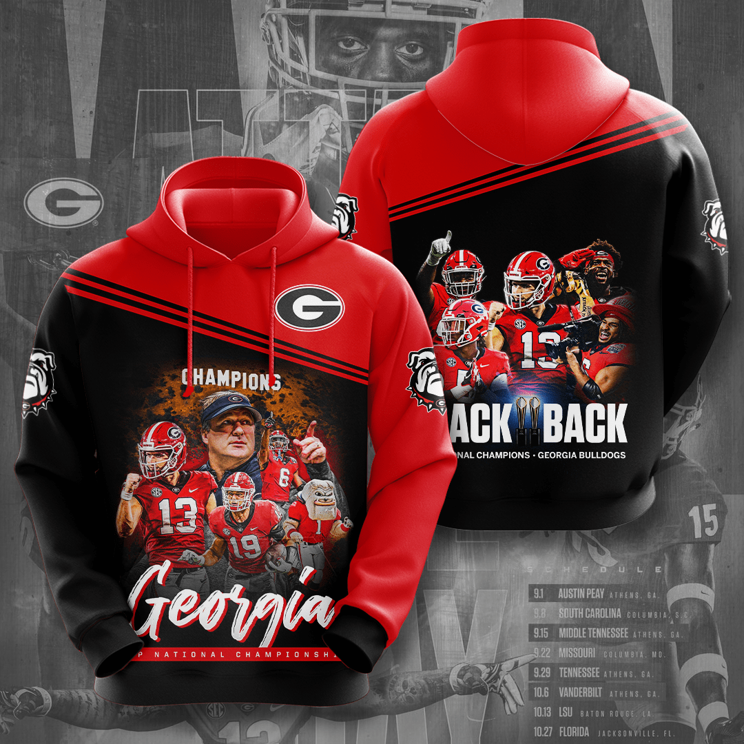 georgia bulldogs champions back back shirt 6912 XvTD1