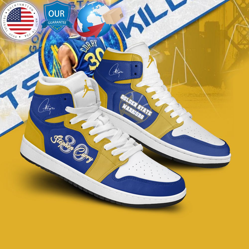 hot stephen curry golden state warriors air jordan high top shoes 1