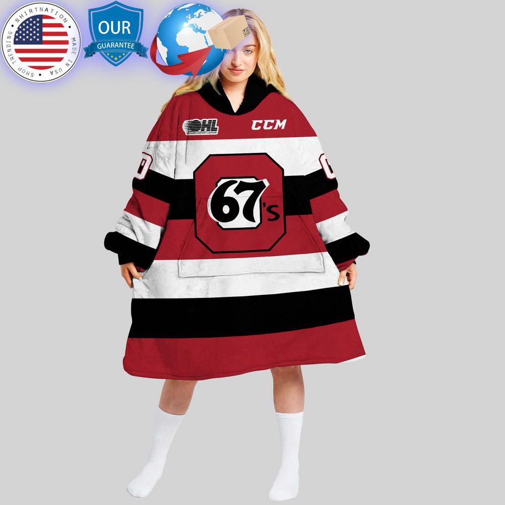 hot ohl ottawa 67s custom hoodie blanket 1