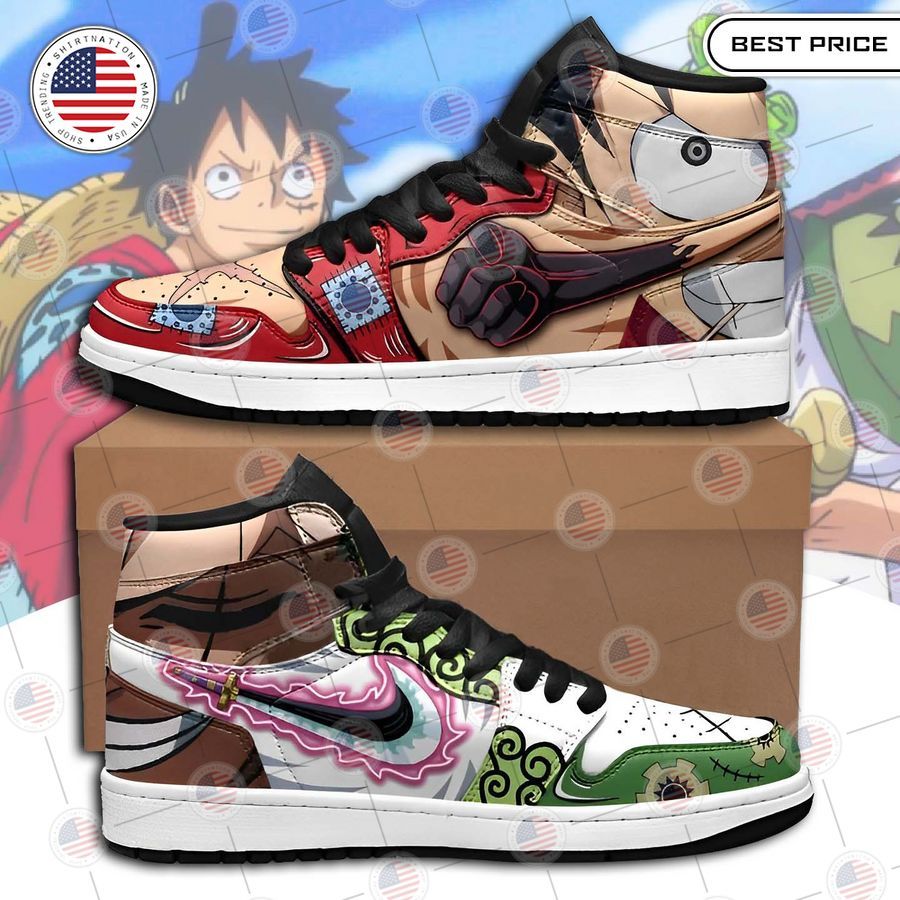 one piece luffy zoro wano arc air jordan high top shoes 1 212