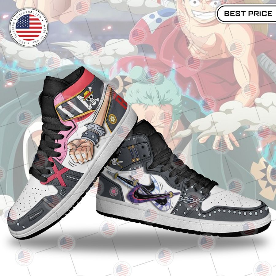 one piece monkey d luffy roronoa zoro air jordan high top shoes 2 392