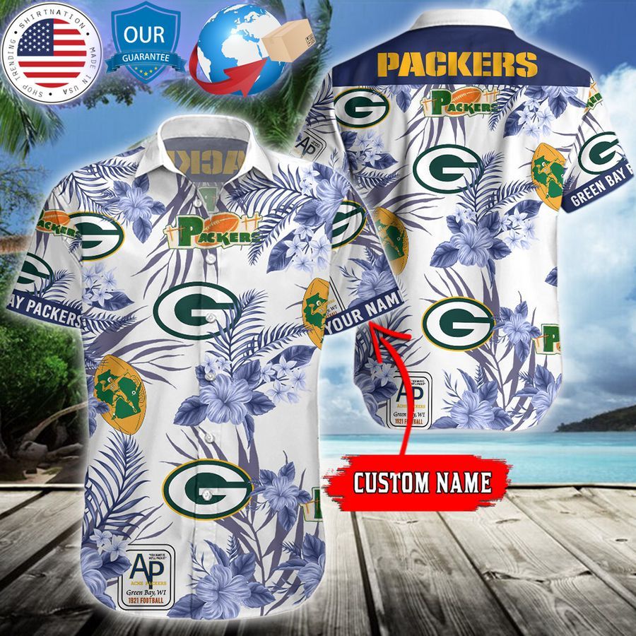 personalized hibiscus green bay packers hawaiian shirt 1 693