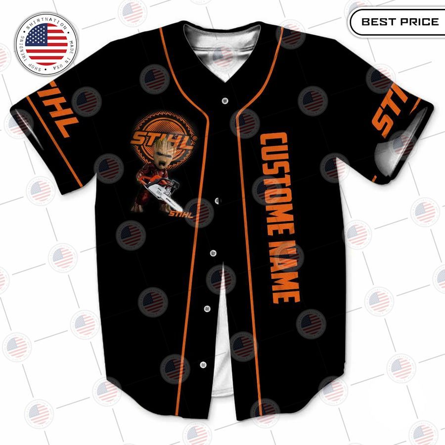 stihl the groot custom baseball jersey 2 131