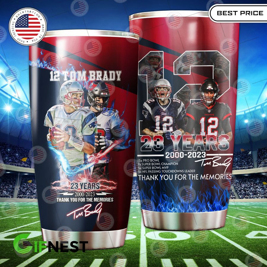 tom brady 23 years tumbler 1 777