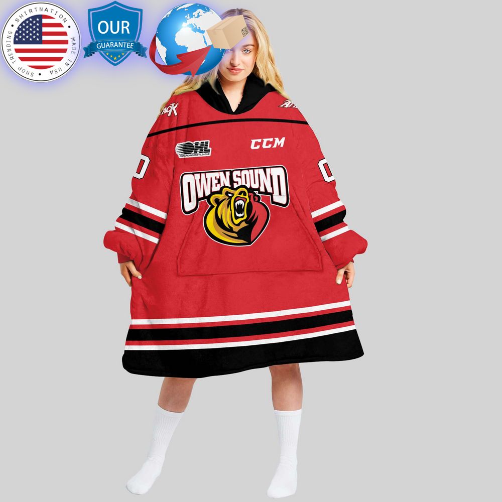 hot ohl owen sound attack custom hoodie blanket 1