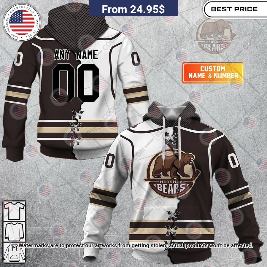 Hershey Bears Mix Jersey Custom Hoodie Best picture ever