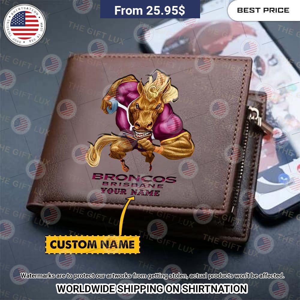 BEST Brisbane Broncos Mascot Custom Leather Wallets Heroine