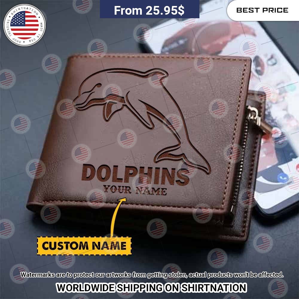 BEST Dolphins Custom Leather Wallets Eye soothing picture dear