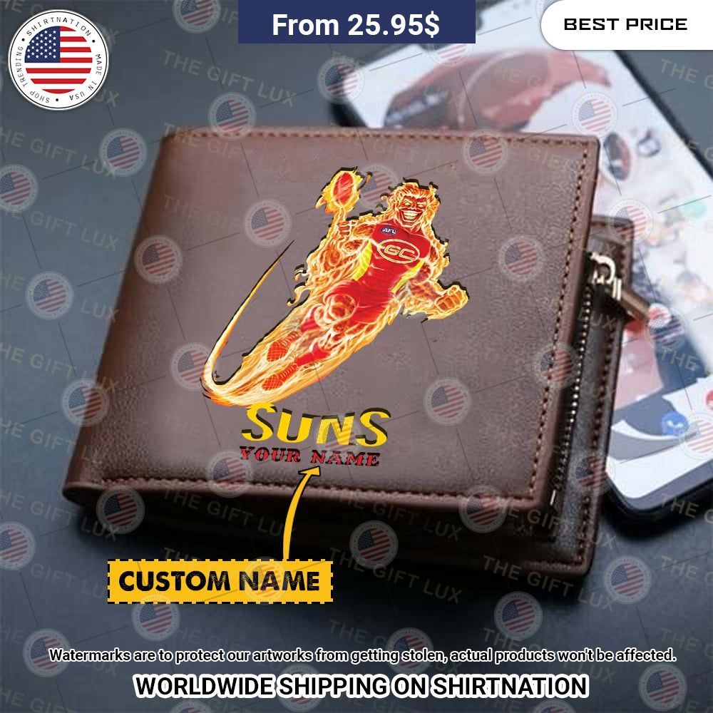 BEST Gold Coast Football Club Mascot Custom Leather Wallets Good one dear