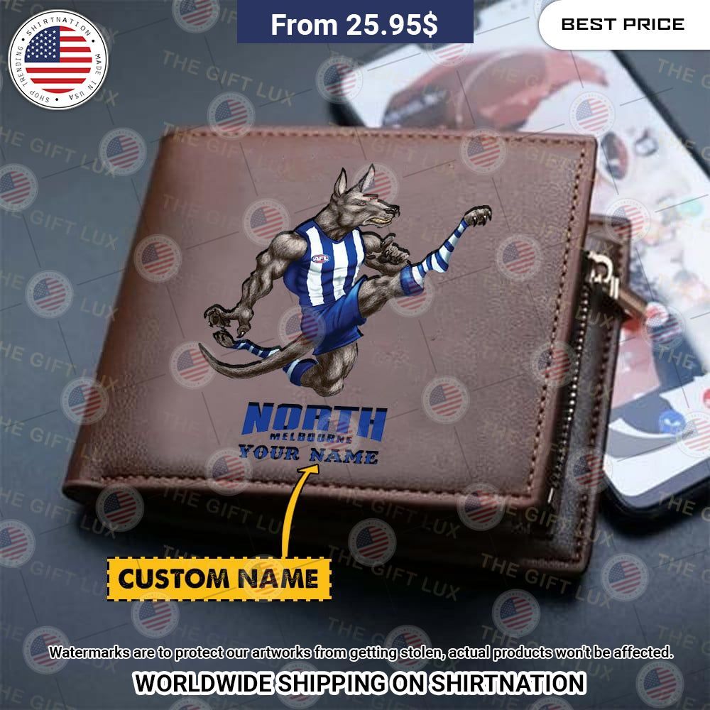 BEST North Melbourne Football Club Mascot Custom Leather Wallets Stunning