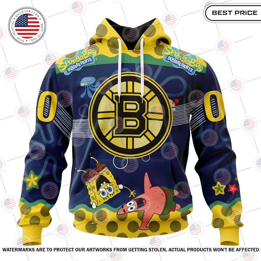 Boston Bruins With Spongebob Custom Shirt Nice shot bro