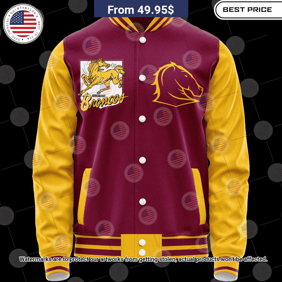 Brisbane Broncos Retro Logo Revolution Custom Baseball Jacket Stunning