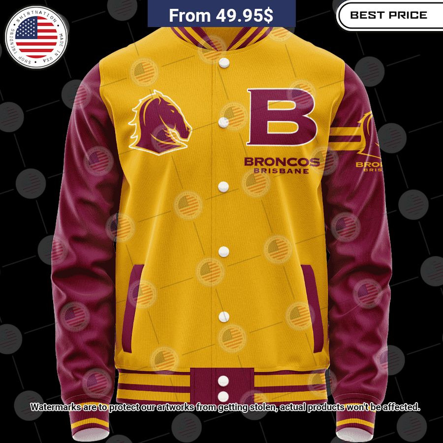 Brisbane Broncos Vintage Logo Custom Baseball Jacket Coolosm